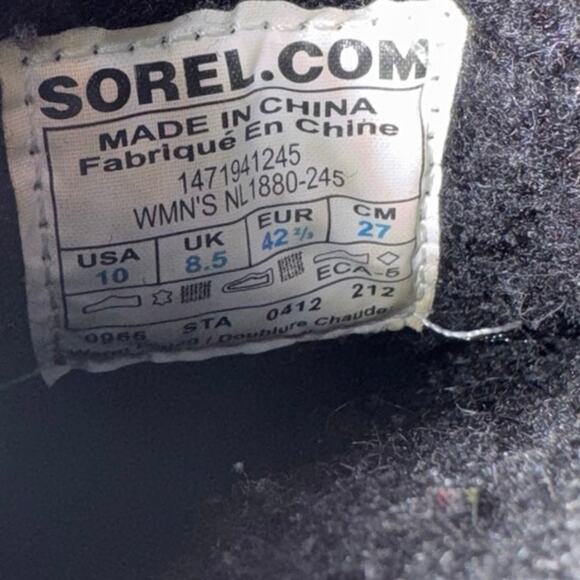 Sorel Chipahko Felt Wool Leather Buckle Tall Boots Brown & Grey Women's 10 - Picture 7 of 7